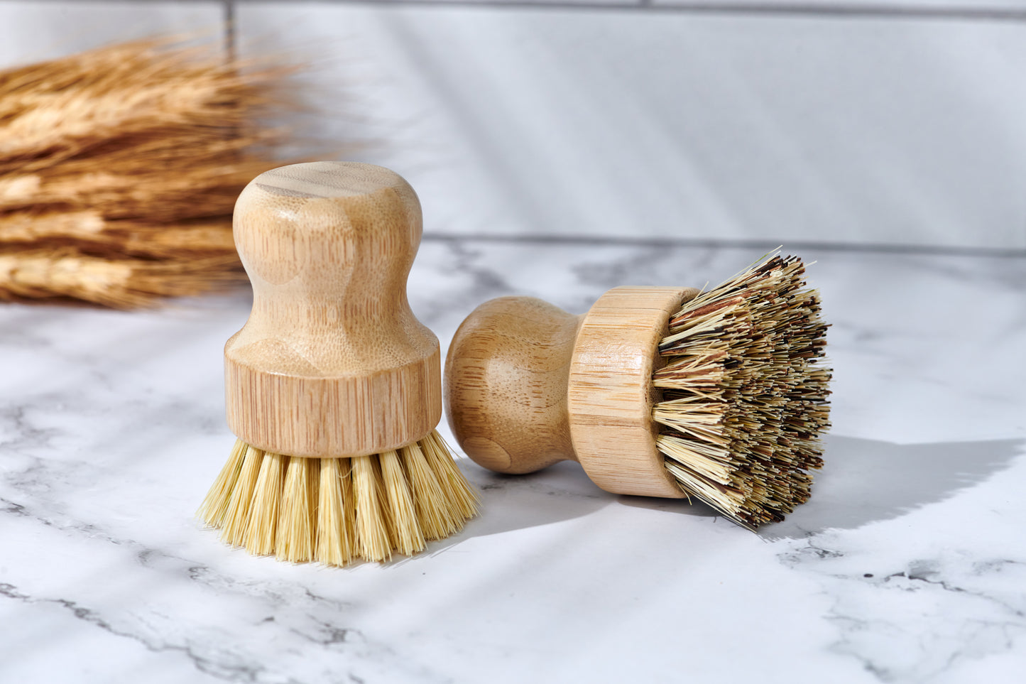 Bamboo Handle-Less Dish Scrubbing Brush