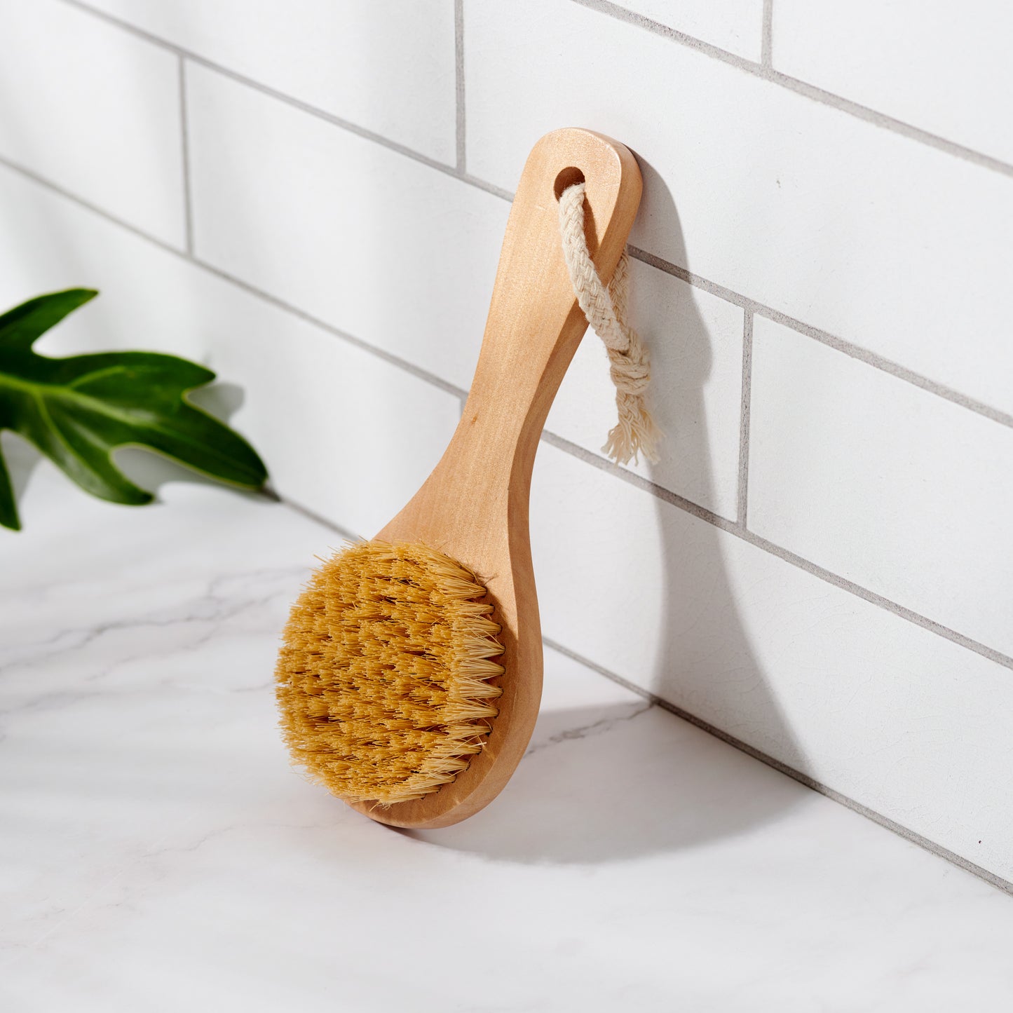 Bamboo Dry Body Brush With 4.5" Handle