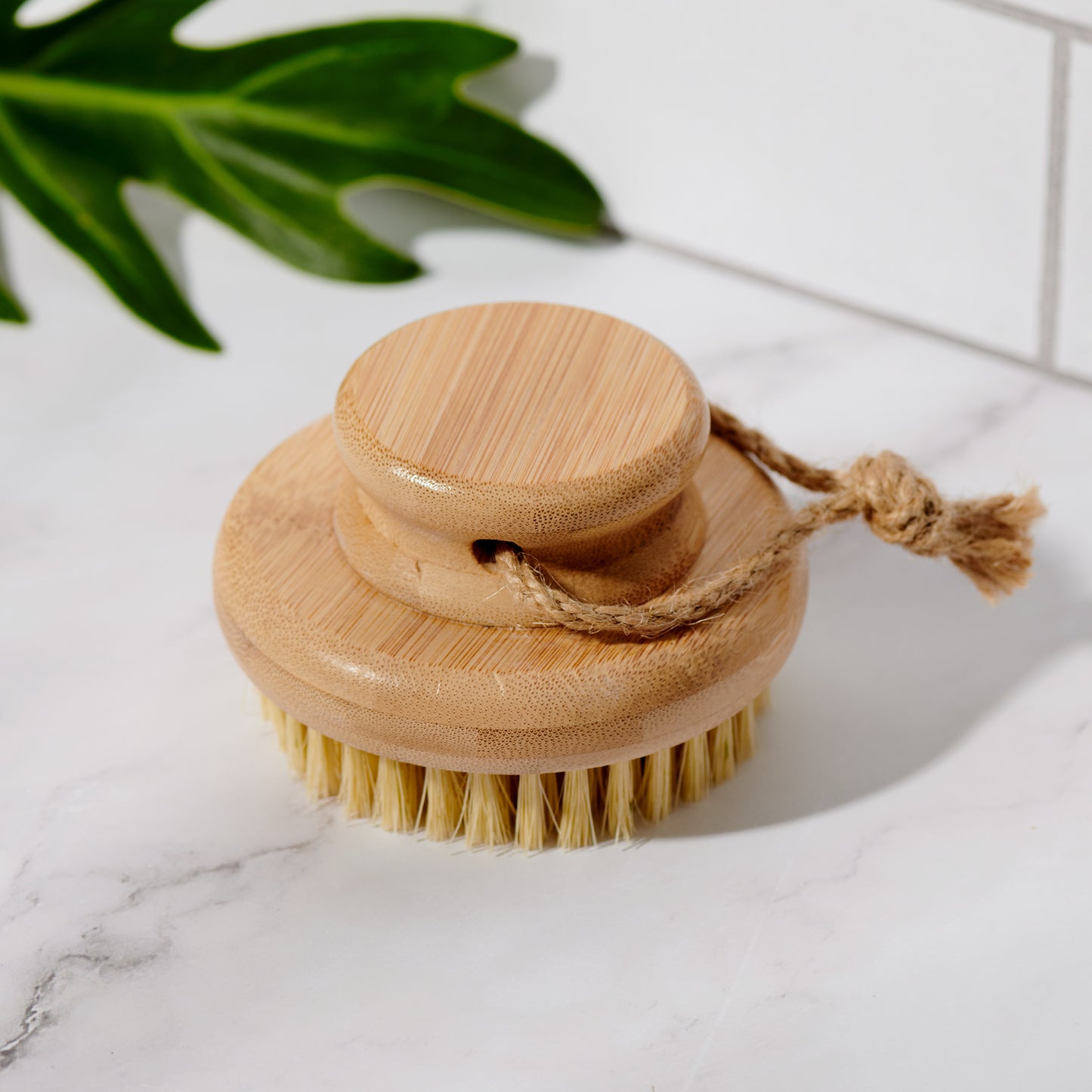 Bamboo Dry Body Brush With Short Handle