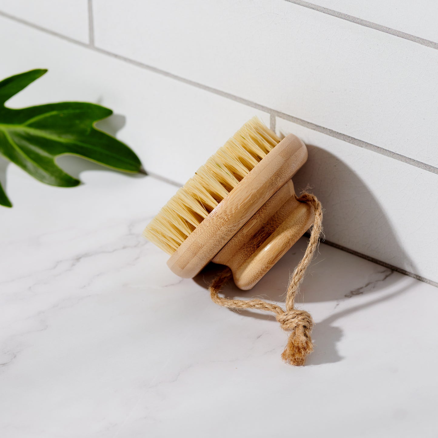 Bamboo Dry Body Brush With Short Handle