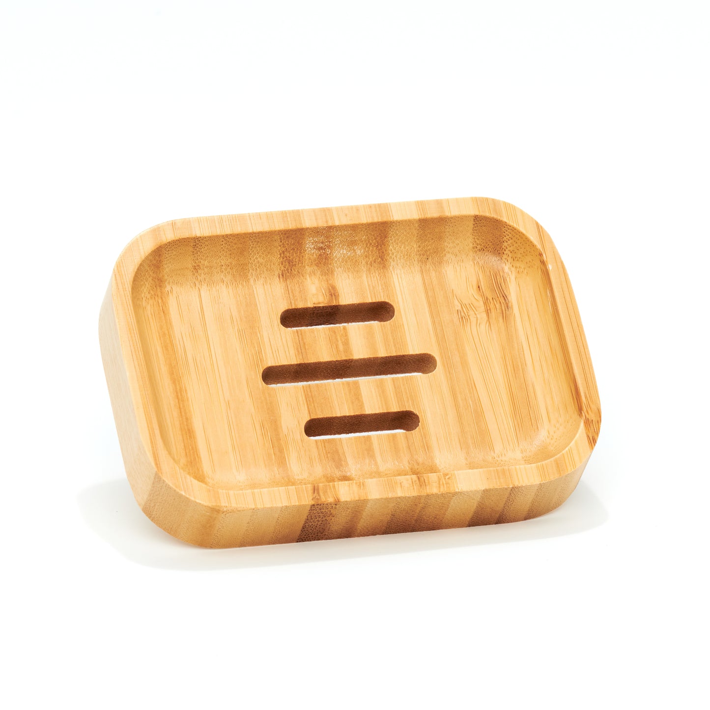 Curved Rectangular Bamboo Soap Dish
