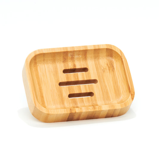 Curved Rectangular Bamboo Soap Dish