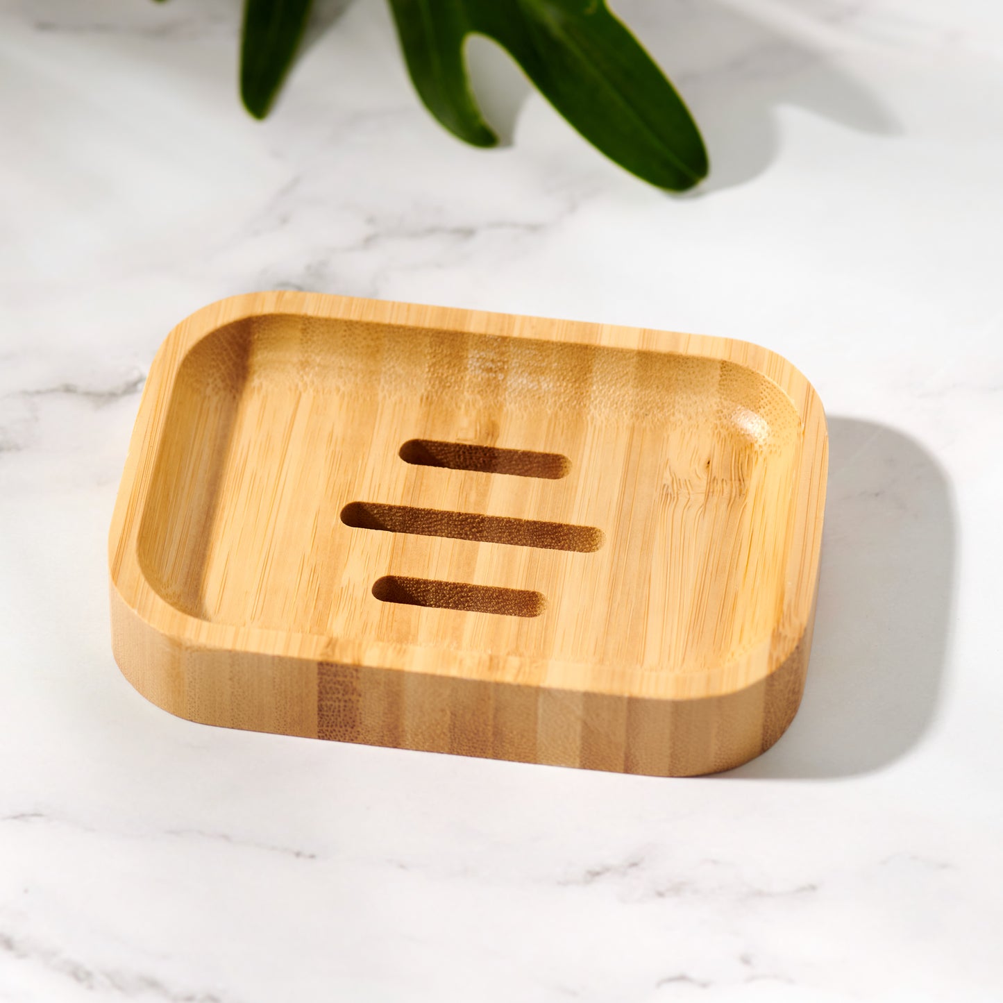 Curved Rectangular Bamboo Soap Dish