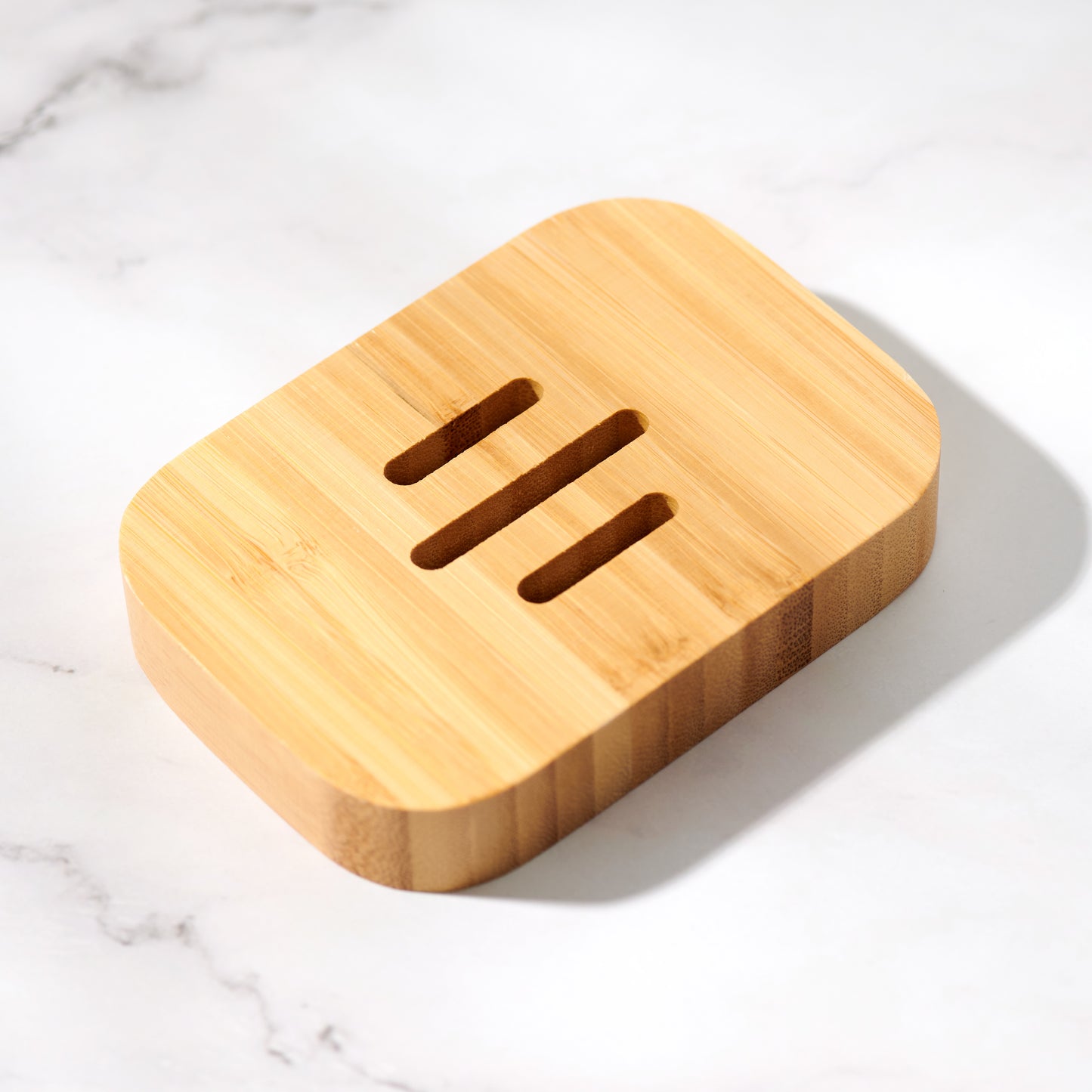 Curved Rectangular Bamboo Soap Dish