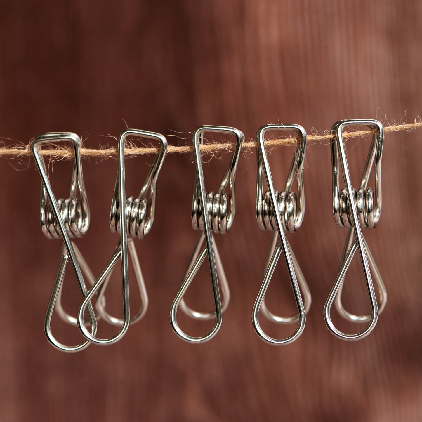 20 Stainless Steel Clothes Peg Clips in Cotton Bag